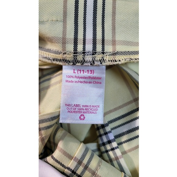 Y2k No Boundaries Plaid Pleated Mini Skirt Yellow Schoolgirl Style L (11-13) - Picture 5 of 6